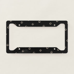 Equestrian Lucky Horse Shoe Horse Trailer License Plate Frame