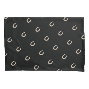 Equestrian Lucky Horse Shoe Pattern Pillow Case