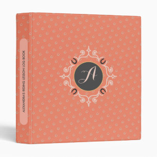 Equestrian Monogram Lucky Horse Shoe 3 Ring Binder