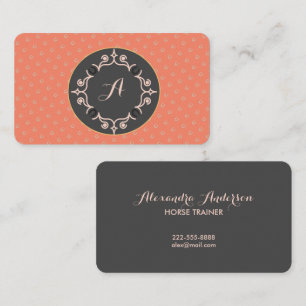 Equestrian Monogram Lucky Horse Shoe Business Card