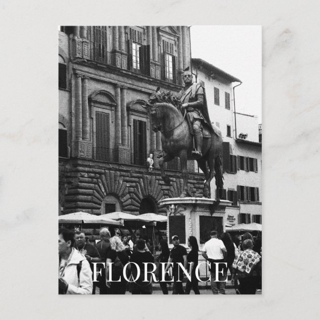 Equestrian Monument of Cosimo Florence + Tourists Postcard (Front)