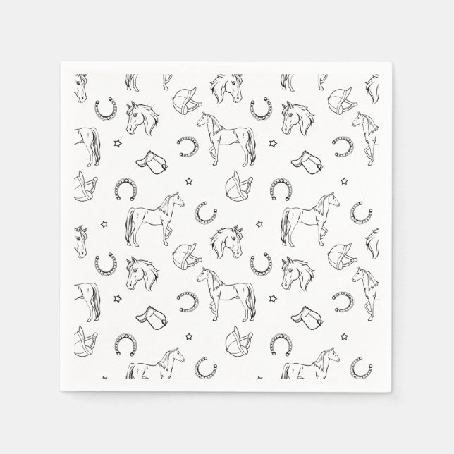 Equestrian Pattern  Napkins (Front)