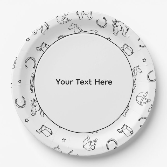 Equestrian Pattern Paper Plates (Front)