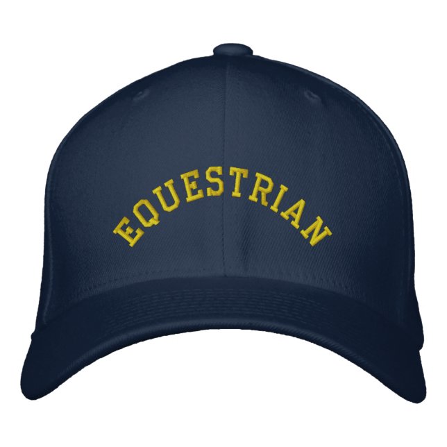 Equestrian Personalized Name Horse Rider Embroidered Baseball Cap (Front)