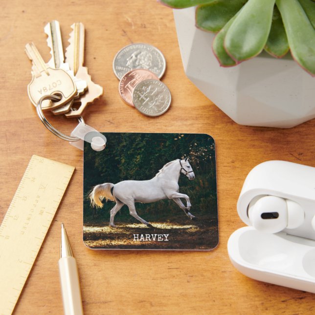 Equestrian Photo Personalized My Horse Keychain (Desk)