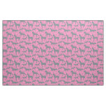 Equestrian Pink Grey Horse Pattern Fabric