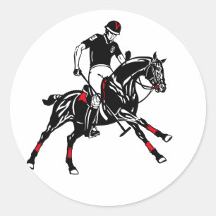 equestrian polo club keychain classic round sticker