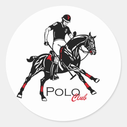 equestrian polo club keychain classic round sticker