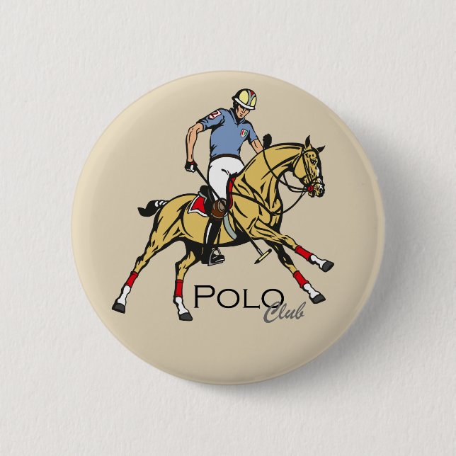 equestrian polo club pinback button (Front)