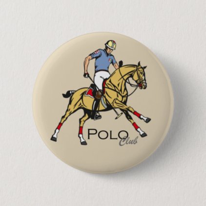 equestrian polo club pinback button