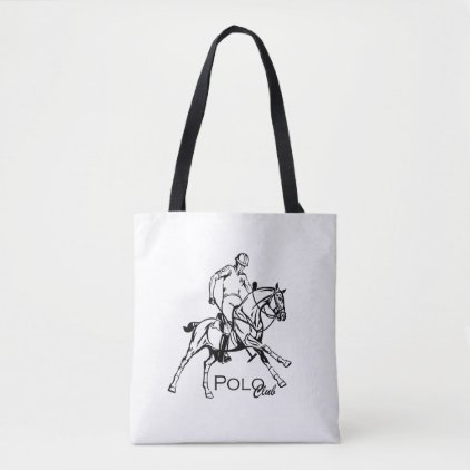 equestrian polo club tote bag