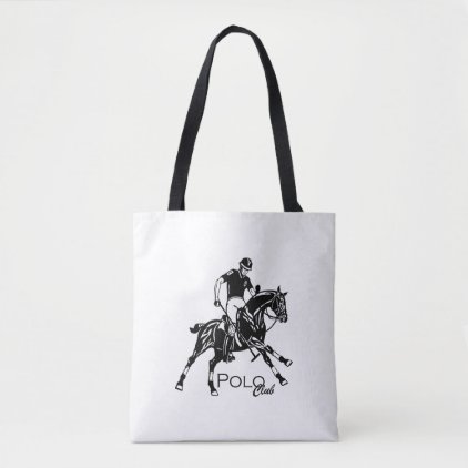 equestrian polo club tote bag