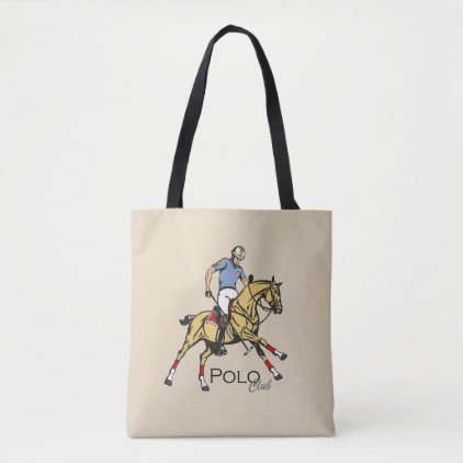 equestrian polo club tote bag