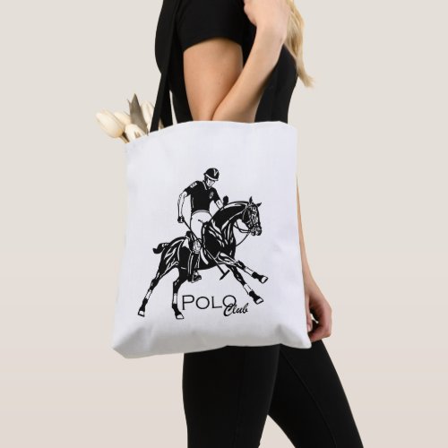 equestrian polo club tote bag