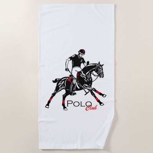 equestrian polo sport club beach towel