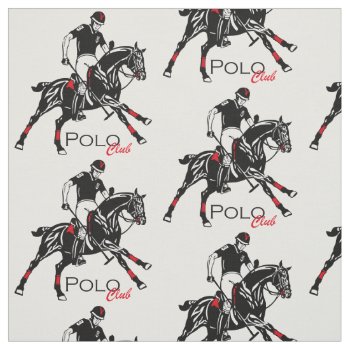 Equestrian Polo Sport Club Fabric by insimalife at Zazzle