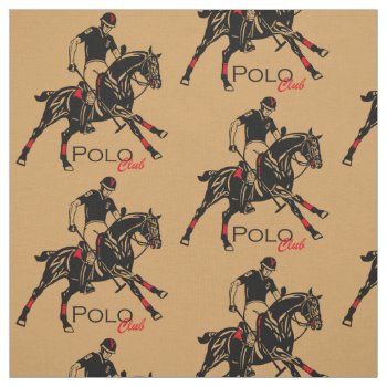 Equestrian Polo Sport Club Fabric by insimalife at Zazzle