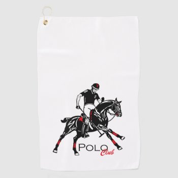 Equestrian Polo Sport Club Golf Towel by insimalife at Zazzle