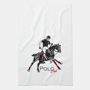 equestrian polo sport club kitchen towel