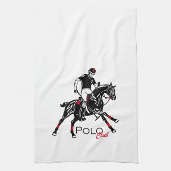 Equestrian Polo Sport Club Kitchen Towel by insimalife at Zazzle