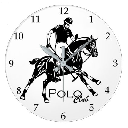 equestrian polo sport club large clock