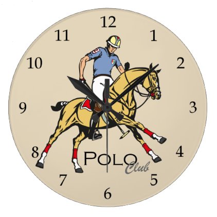 equestrian polo sport club large clock