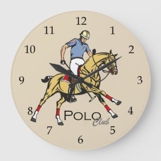 equestrian polo sport club large clock