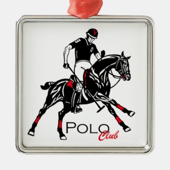 Equestrian Polo Sport Club Metal Ornament by insimalife at Zazzle