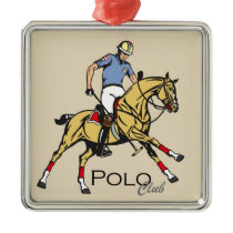 equestrian polo sport club metal ornament
