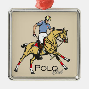 equestrian polo sport club metal ornament