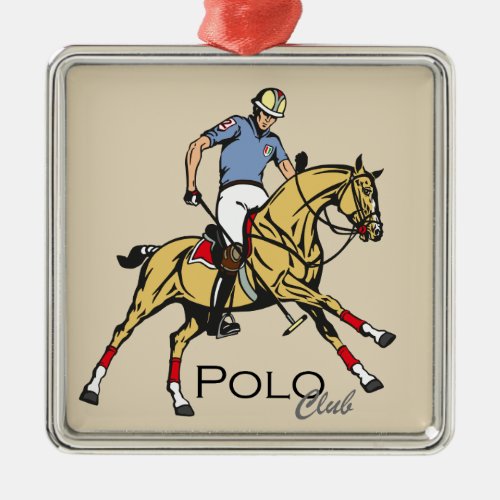 equestrian polo sport club metal ornament