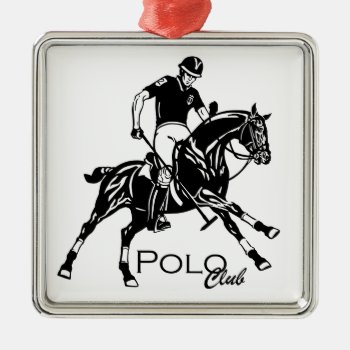 Equestrian Polo Sport Club Metal Ornament by insimalife at Zazzle
