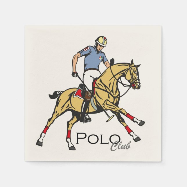 equestrian polo sport club paper napkins (Front)