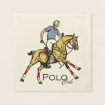 equestrian polo sport club paper napkins<br><div class="desc">equestrian polo sport club large clock equestrian polo club ... player riding a black pony horse ...  equine sport illustration</div>
