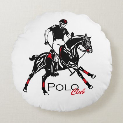 equestrian polo sport club round pillow