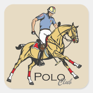 equestrian polo sport club square sticker