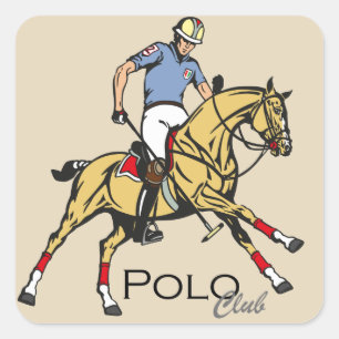 equestrian polo sport club square sticker