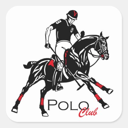 equestrian polo sport club square sticker