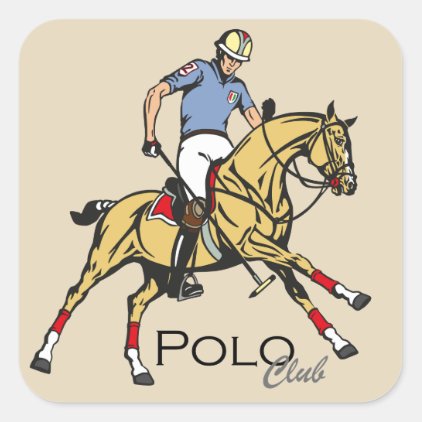 equestrian polo sport club square sticker