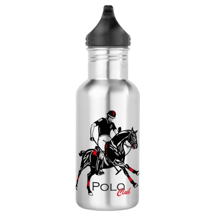equestrian polo sport club stainless steel water bottle