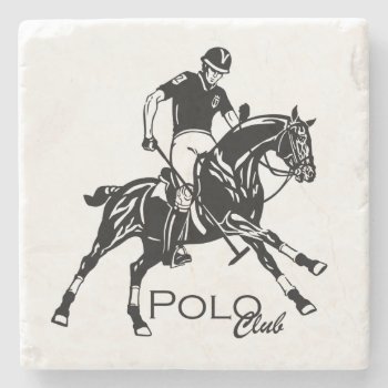Equestrian Polo Sport Club Stone Coaster by insimalife at Zazzle