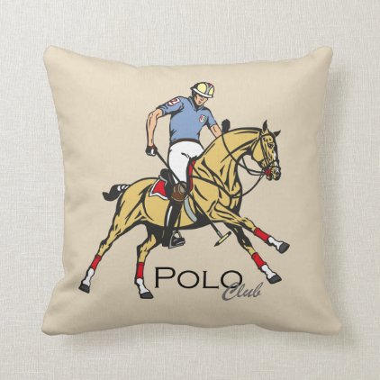 equestrian polo sport club throw pillow