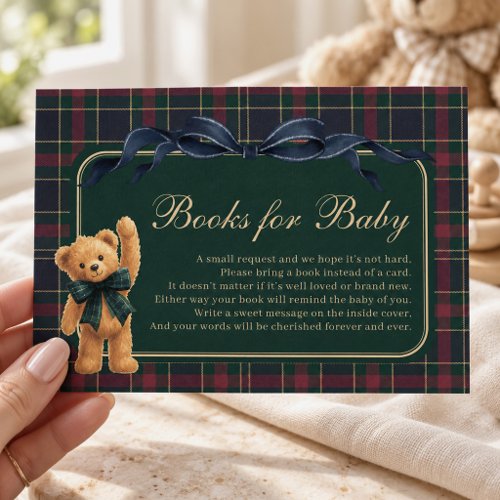 Equestrian Polo Teddy Bear Books for Baby Boy Enclosure Card