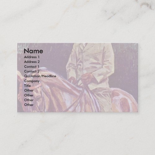Equestrian Portrait By Trübner Wilhelm Business Card