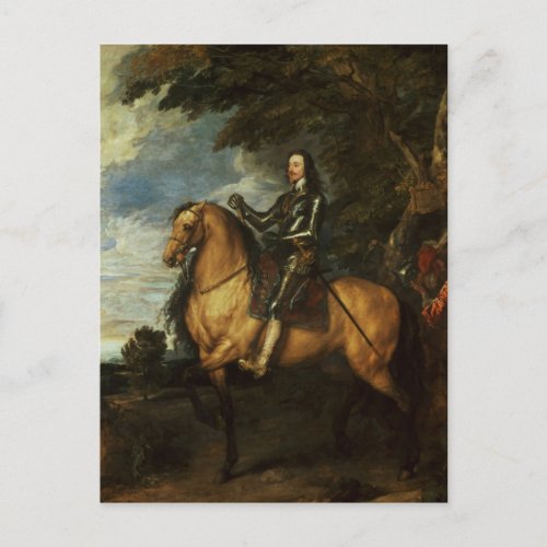 Equestrian Portrait of Charles I  c1637_38 Postcard