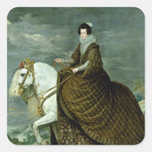 Equestrian portrait of Elisabeth de France Square Sticker