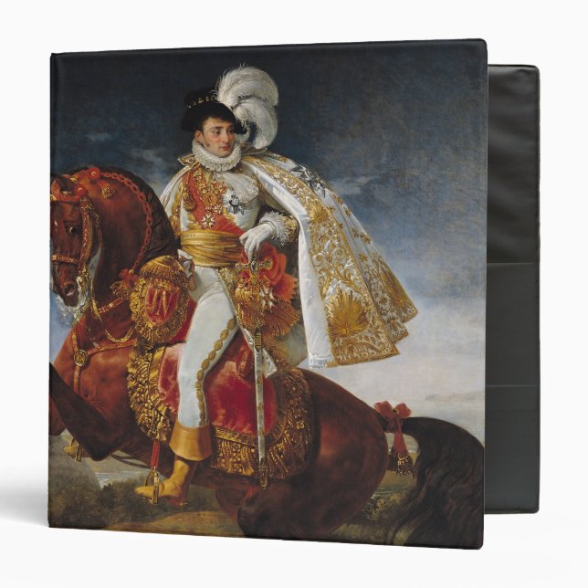 Equestrian Portrait of Jerome Bonaparte  1808 3 Ring Binder (Front/Inside)