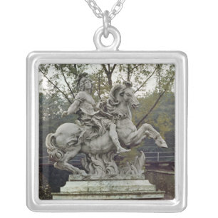 Equestrian Portrait of Louis XIV 2 Silver Plated Necklace