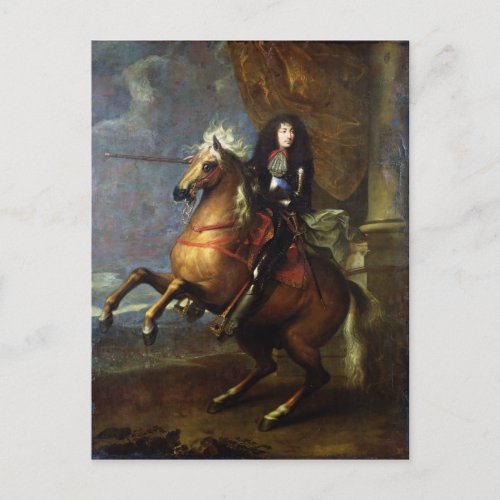 Equestrian Portrait of Louis XIV  c1668 Postcard