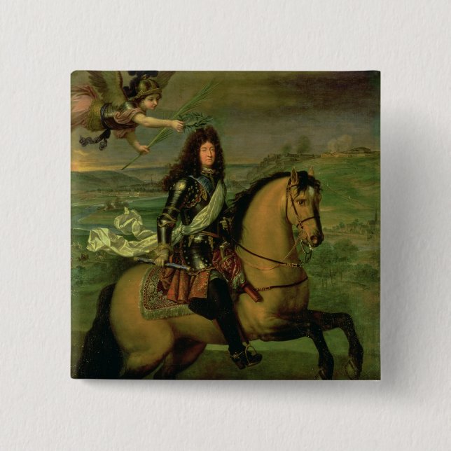 Equestrian Portrait of Louis XIV Pinback Button (Front)